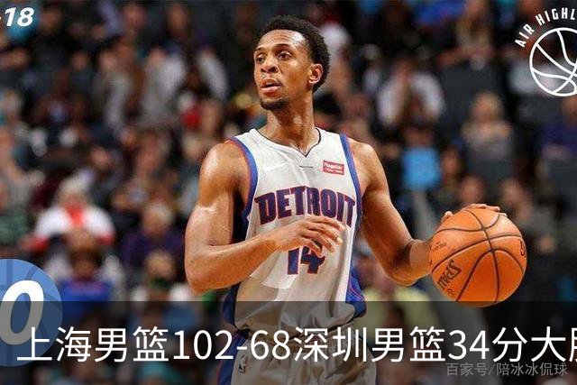 上海男篮102-68深圳男篮34分大胜，2外援合拿43分，王哲林拿14分当选最佳